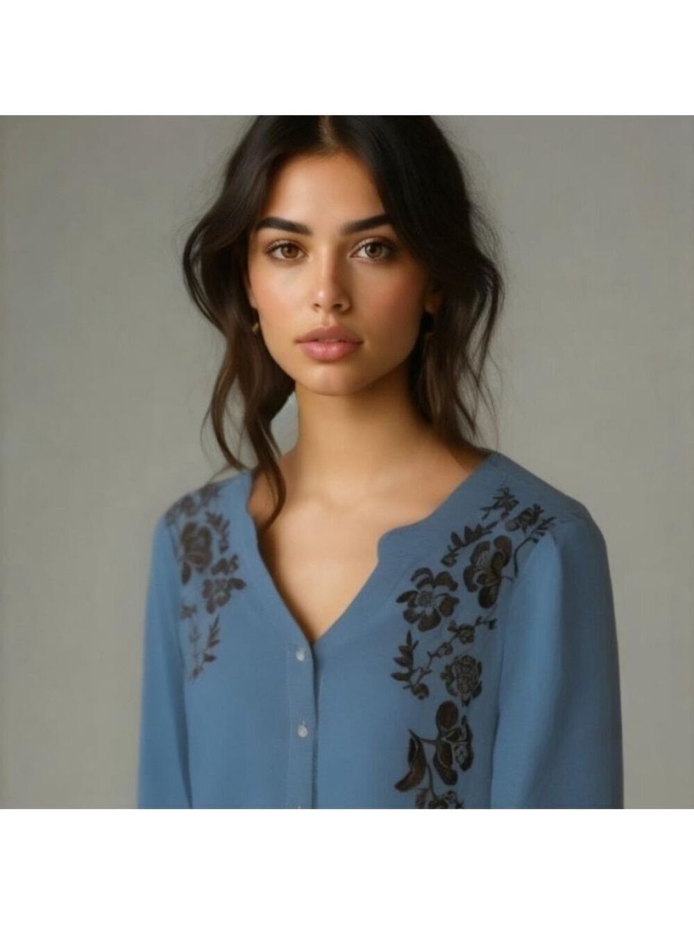 Adrienne Vittadini Blue Blouse